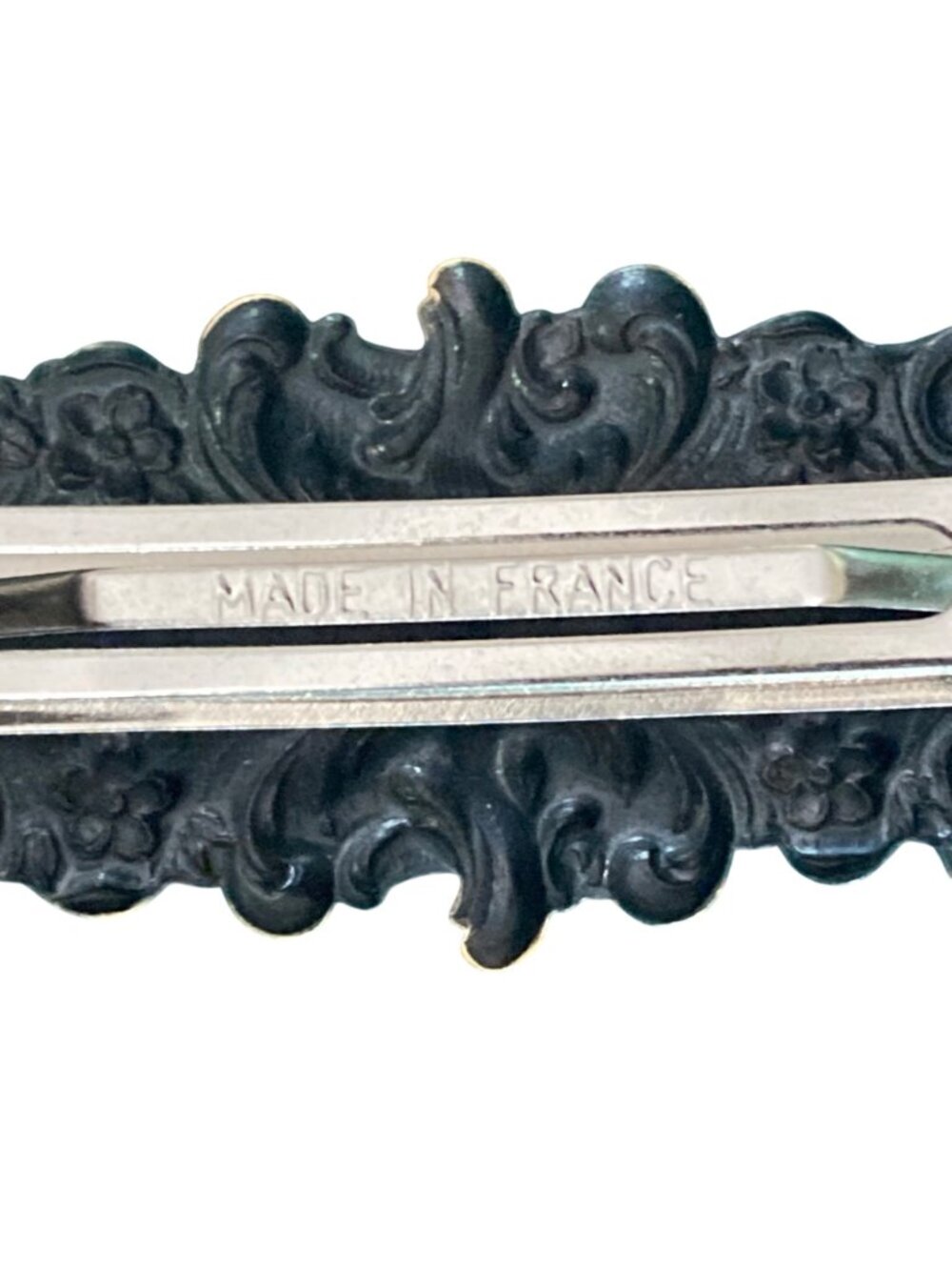 Vintage Brass Tone Ornate Art Nouveau Barrette Hair Clip Made in France 2.5" - Picture 5 of 6